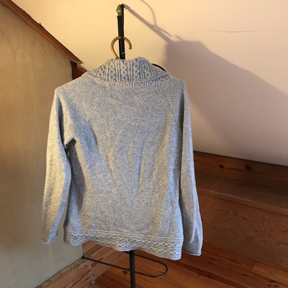 White House Black Market Grey Sparkle Faux Wrap Sweater, EUC, S - Picture 2 of 13